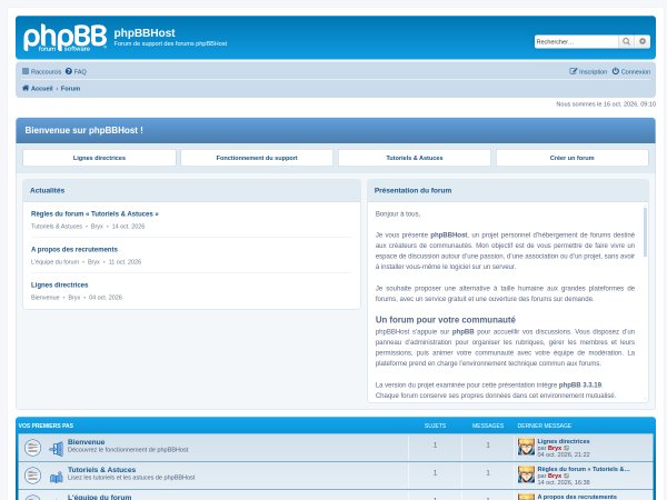 Aperçu de phpBBHost